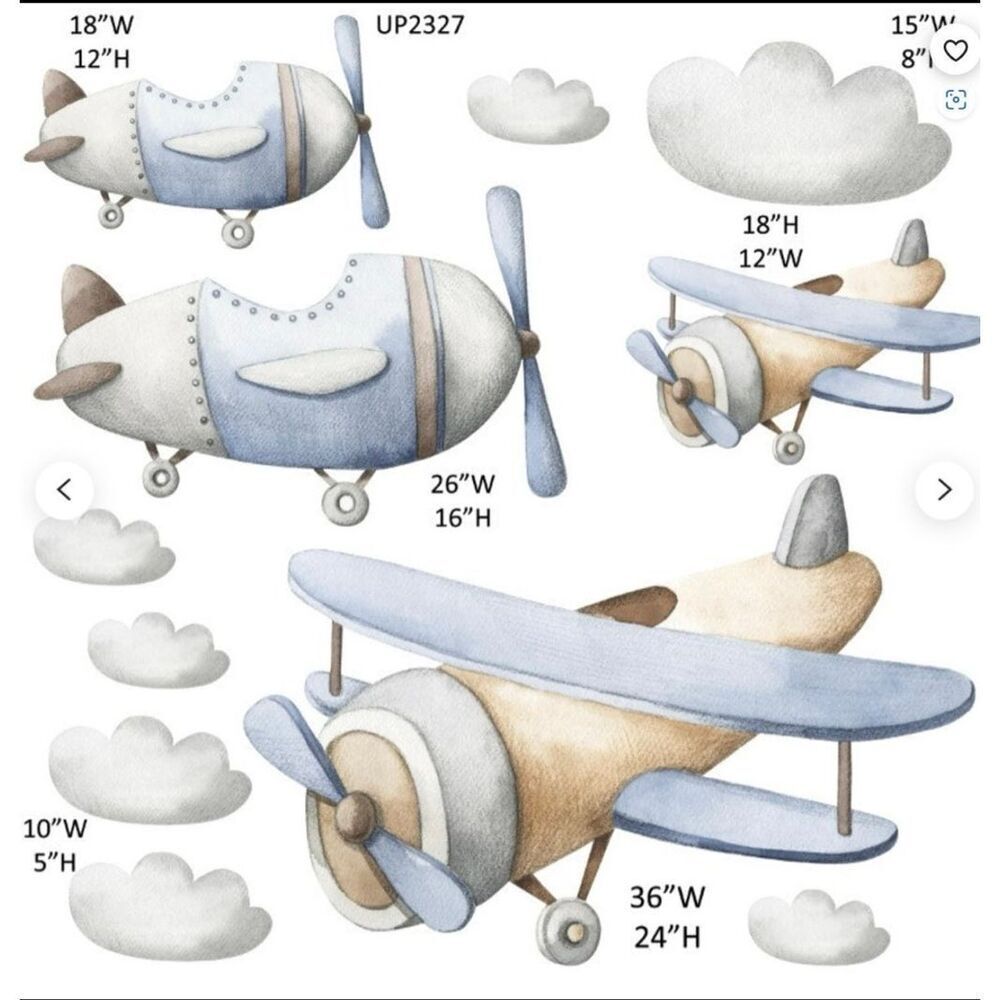Airplane Vintage watercolor Props decorations backdrops cutouts signs table cent